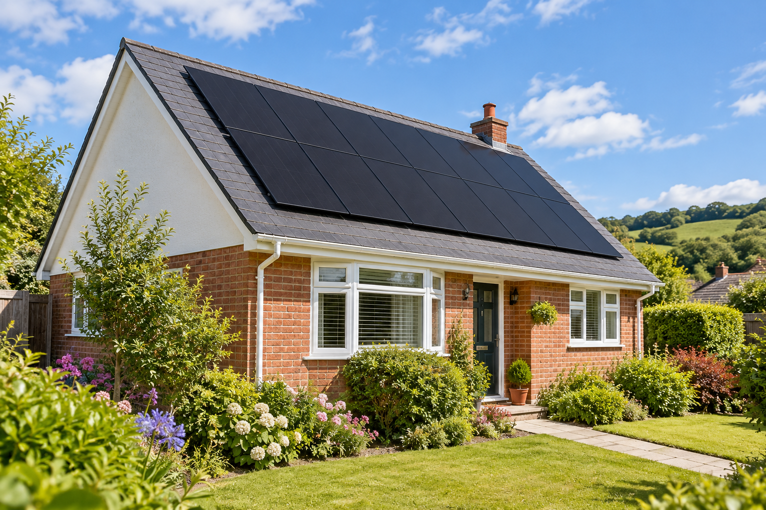 Solar panels installed on a home